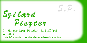 szilard piszter business card